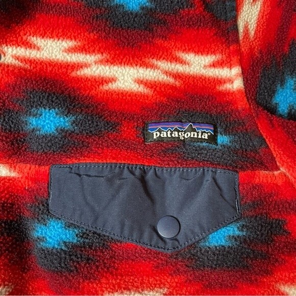 Patagonia Synchilla Quarter Snap-T Wild Desert Red Aztec Fleece XS Extra Small - Picture 4 of 11